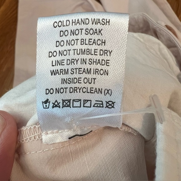 L’ACADEMIE REVOLVE Delphine Pant Blush Wide Leg Crop Khaki Women’s Size Small - Picture 14 of 16